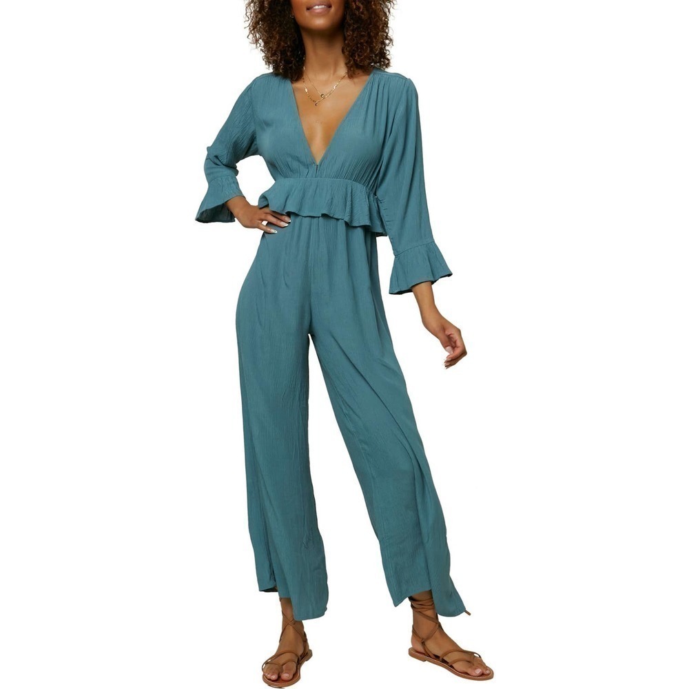 O'Neill Bryan Teal Longsleeve Jumpsuit Size Large